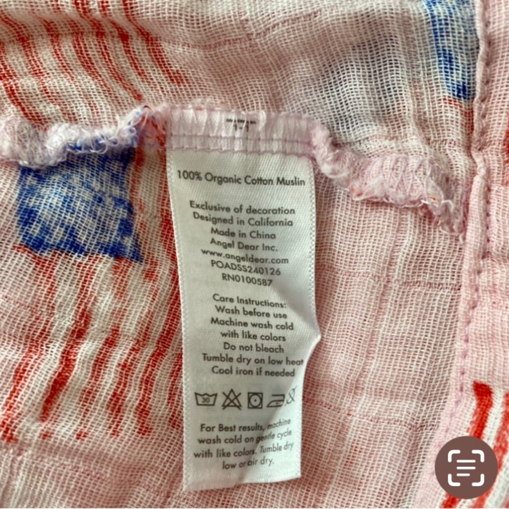 Angel Dear Pink Red White Blue Patriotic American Flag Muslin Short Set 2T - Picture 6 of 7